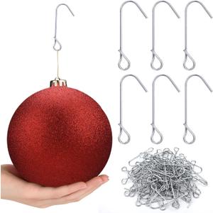 Therwen 200 Pcs Heavy Duty Christmas Ornaments J Hooks Christmas Ornament Hangers Xmas Tree Hanger Metal Hooks for Hanging Larger Heavier Decorations