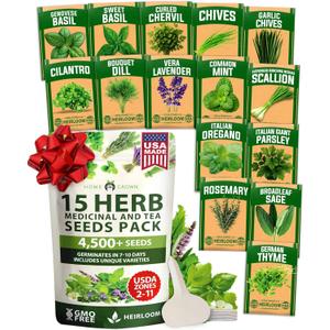 HOME GROWN 15 Herb Seeds for Planting 4, 500+ Non-GMO Heirloom Seeds | Extra Large Variety Pack Herb Kit – Indoor Outdoor & Hydroponic | Culinary Seed Set | Grow Your Own Herbs | Gardening Gift