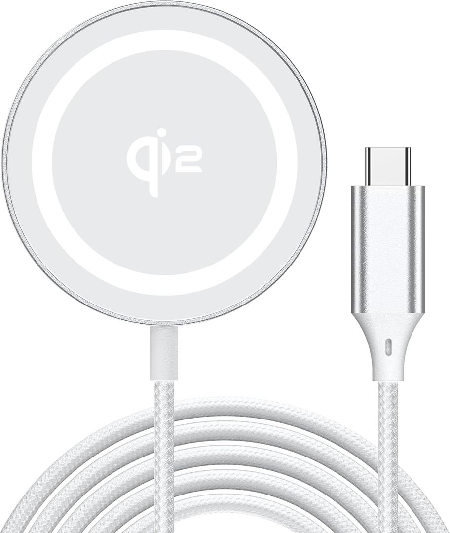 Yootech for Mag-Safe Charger, Qi2 Certified Super Fast Wireless Charging Pad, Real 15W Magnetic Charging Compatible with iPhone 17/17 Pro/17 Pro Max/Air/16/15/14/13/12 Series(No Adapter)(Silver)