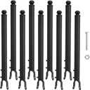 9 Pack 1-3/8'' Chain Link Fence Extension, 19.5'' Fence Extension Height, Galvanized Post Extender for Dogs and Privacy (Black)