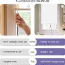 Joydeco Blackout Cordless Roller Shade White Fabric Mini Blinds & Shades for Windows 28 Inch Wide Home Darkening(28x 75)