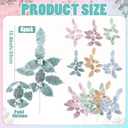 6 Pcs Candy Land Christmas Decorations 13.8'' Pastel Candy Christmas Tree Picks and Sprays Pastel Poinsettia Leaves Stem Pink Yellow Green Blue Macaron Tree Toppers for Wreath Garland Vase