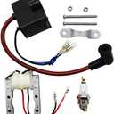CNCMOTOK High Performance Kit CDI-Ignition-Coil Magneto Coil Spark Plug for 49cc-80cc 2-Stroke Motor Engine Motorized Bicycle Bike