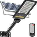 Engrepo Solar Street Lights Outdoor, 15000lm IP67 Waterproof Flood Light with Remote Control Mounting Bracket, Dusk to Dawn Security Led Flood Light for Yard, Garden, etc.