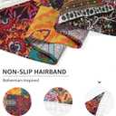 AWAYTR 3PC Boho Lace Scarf Hair Bandanas - Chiffon Hair scarf for Women and Girls Bohemian Prints headbands