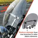 ECOTRIC Universal Tinted Windshield 18"x16" Compatible with Yamaha Honda Suzuki Harley Kawasaki Motorcycle Smoke Windscreen Durable