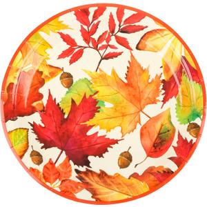 24Pcs Fall Leaves Paper Plates Thanksgiving Maple Leaf Paper Dessert Plates Autumn Harvest 7" Disposable Round Plate for Birthday Baby Shower Wedding Holiday Party Supplies