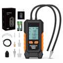 Manometer Gas Pressure Tester -101 to 200KPa Mini Dual-Port Digital Manometer HVAC with 6 Measurement Units(PSI/kPa/mbar/bar/inHg/mmHg) Manometer Lp Gas Pressure Tester Auto Calibration Monometer