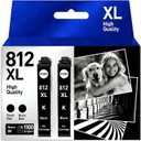 812XL 812 XL Ink Cartridges Combo Pack Black for T812 T812XL Compatible with Pro WF7820 WF7310 WF7840 ECC7000 WF-7310, WF-7820, WF-7840, EC-C7000 Printer