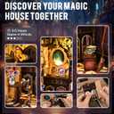 ISSEVE Book Nook Kit, DIY Miniature House Kit for Adults Teen Beginners, Dollhouse Mini Booknook Kits, Tiny House Bookshelf Decoration, 3D Wooden Puzzles Crafts Gifts (Magic Book House)