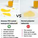 Rectangle Tablecloth 60 x 84 inch for 6-8 Seats Waterproof, TPU Coated Spill Proof Dining Table Cloths White