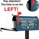 TOUNER Home Sweet Crazy Home Floral Mailbox Covers, Funny Magnetic Letter Box Wrap, Seasonal Post Letter Box Decor for Outdoor Garden Yard, Mailbox Decor Gifts for Friends New Homeowners Neighbors