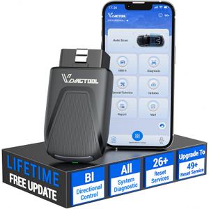 OBD2 Scanner Diagnostic Tool VDIAGTOOL D200, Wireless Bidirectional Scan Tool-Lifetime Free Updates, 26 Resets (Unlockable 49+), Full System Car Code Reader OBD2 Scanner Bluetooth for iOS & Android