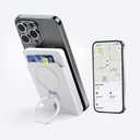 Miady 5000mAh Magnetic Power Bank Built-in Air Tracker Tag, for Magsafe Wallet, Work with Apple Find My, Wireless Portable Charger with Stand for iPhone 16/15/14/13/12, 20W USB-C Charging Battery Pack