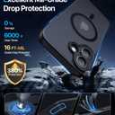 Magnetic for iPhone 16 Case,Upgraded [Full Camera Protection][Compatible with Magsafe][Military Grade Protection] Shockproof Slim Anti-Yellow Translucent Matte Phone Case for iPhone 16,Black