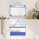 Ospelelf Desk Calendar 2026-2027 Wall Monthly Planner 12"x17" Leather Pad with Protective Cover 18 Months January 2026 - June 2027 Blue