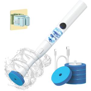 2 x AIR U+ Hands-Free Electric Toilet Brush for Seniors & Busy Households - No Bending, Effortless Clean with Disposable Heads & Holder Set