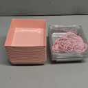 50 Pack 5 Inch Pink Paper Charcuterie Boxes with Clear Lids, Square To Go Cake Slice Containers Small Bakery Boxes for Dessert, Cookies, Sandwich, Strawberries