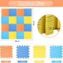 Nuanchu 60 PCS Kids Foam Puzzle Floor Mat Bulk - Solid Color Foam Play Mat with Borders Interlocking Multi Use Floor Rug for Children, 12 Inch(Dark Blue, Light Blue, Orange, Yellow), 120 x 120 inches