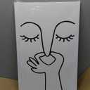 IAFWZX Framed Funny Bathroom Wall Art, Abstract Humor Toilet Wall Decor, Minimalist Face Line Canvas Painting, Modern Black and White Bathroom Poster Print for Restroom Guest Bedroom 16"x24"