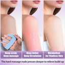 4 x Heavy Duty Silicone Body Scrubber  Anti Zinc Infused-Lymphatic Brush Exfoliating Body Scrubber for Shower Body,with Stiff and Soft Bristles for Anti-Puffiness,Blood Circulation- Azure