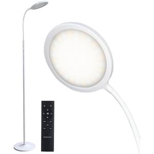 Tenmiro LED Floor Lamps for Living Room, Bright Modern Reading Floor Lamp with Stepless Adjust Color Temperatures & Brightness, Standing Lamp with RF Remote & Touch Control(White)