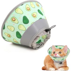 Cat Cone Collar Soft, Comfortable Cat Recovery Collar Pet Cone for Small Large Cats, Lightweight Elizabethan Collar for Cats Kittens After Surgery Prevent from Licking Wounds, Green, M