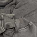 FAIABLE Womens Mens Double Zip Up Hoodie Oversized Acid Wash Heavyweight Hoodies Distress Cotton Fleece Vintage Y2k Full Zipper Couples Sweatshirt Black S