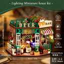 Book Nook, Beer Shop DIY Miniature House Kit for Craft Lovers | 3D Wooden Puzzle for AdultsHandcraft Book Shelf Insert, Decorative Gift for Book Lovers and Hobby Enthusiasts