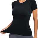 MathCat Seamless Workout Tops for Women, Short Sleeve Compression Athletic Shirts Soft Yoga Gym Tops, Medium
