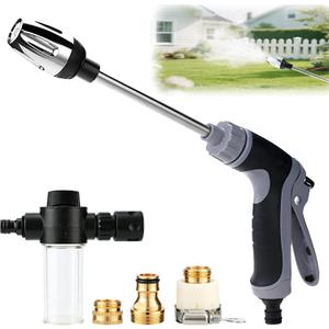 Turn Any Hose into a High Pressure Water Cleaning Jet, 2026 New Power Jet Water with High Pressure Hose Nozzle,Adjustable Hose Nozzle with Three Spray Modes for Yard Pets Car