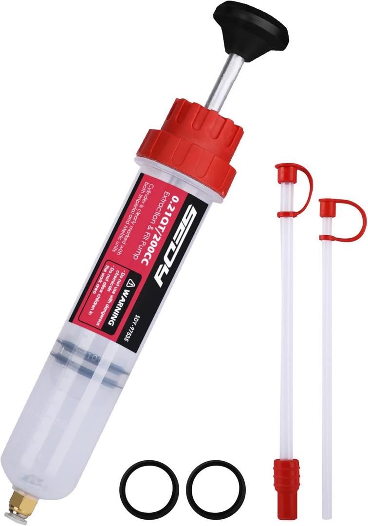SEDY Fluid Extractor - 200cc Multi-Purpose Syringe, Oil Suction Pump, Manual Extraction and Filling Pump, Automotive Oil Syringe
