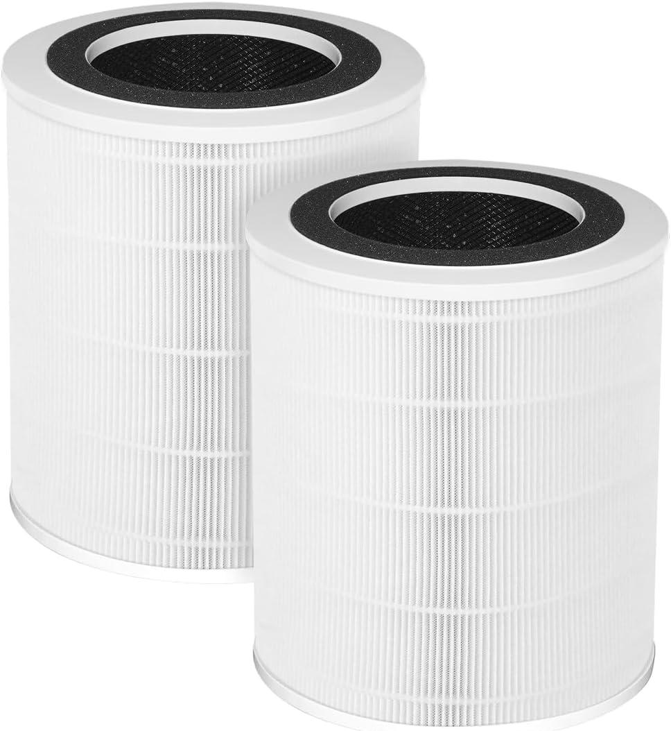 Byseacore KJ350 Replacement Filter for AOPO KJ-350 Air Purifier | also for ABTOP AP350 Air Purifier, 3-Stage Filtration with Activated Carbon, 2 Count