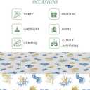 60x102 Inch Marine Rectangle Tablecloth Jellyfish Coral White Table Cloth Summer Ocean Washable Durable Table Cover for Kitchen Dining Picnic BBQ Holiday Party Decor