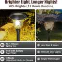 BEAU JARDIN 8 Pack Solar Pathway Lights White + Color Changing Stainless Steel 3 Mode Outdoor Multicolor Metal Solar Powered Waterproof Glass for Garden Landscape Path Yard Walkway Driveway Black