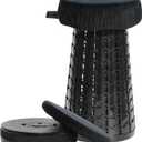 ALEVMOOM Upgraded 19.7" Collapsible Stool + 1.38" Thicker Cushion, Portable Telescoping Stool Foldable for Adults, 1000lbs Max Weight, Heavy Duty Portable Chair for Outdoor Travel&Camping (XX-Large, Deep Black)