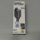 Coolpow Retractable Car Charger Adapter4 in 1 Fast ChargingRetractable Car Charger USB C Car Phone Charger USB C Cigarette Lighter Charger Adapter Car Charging Block Cube for iPhone 17 Pro Max 16 15 (Gray)