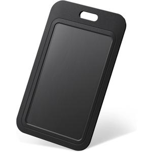 Uniclife 1 Pack Sliding ID Badge Holder Hard Black Vertical Plastic Card Case Protector Pouch with Clear Window for Office School ID Credit Cards Proximity Key Cards Drivers Licenses and Passes