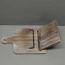 Cookbook Stand Recipe Book Stand: Cook Book Stand for Kitchen Counter, Rustic Cook Book Stand Adjustable Tablet Cookbook Holder, Wood Cutting Board Style Cooking Gift for Woman - Gray (Distressed Grey)