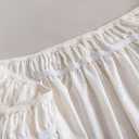 Wrap Around Bed Skirt - Ivory Queen Size Bed Skirt with 15 Inch Drop, Adjustable Elastic Dust Ruffles Easy Fit, Queen Bed Skirts with Jacquard Texture, Easy Install