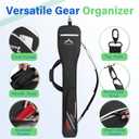 Himal Outdoors Lacrosse Stick Bag with 2 Sticks Holder, Oxford Lacrosse Bag for Men and Women, Zipper Pocket & Cooler Pouch and Padded Handle Strap (Deep black)