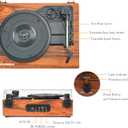 Vinyl Record Player Wireless Turntable with Built-in Speakers and USB Belt-Driven Vintage Phonograph Record Player 3 Speed for Entertainment and Home Decoration