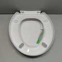 Toilet seat Elongated with Slow Close Hinges, Never Loosen and Easily Remove,easy cleaning Plastic, White (17.72"L x 14.57"W)