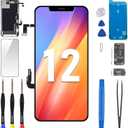 for iPhone 12/12 Pro Screen Replacement 6.1" with Ear Speaker Proximity Sensor 12Pro 3D Touch LCD Display Digitizer Full Assembly Front Earpiece Repair Kits Fix Tools A2172 A2402 A2403 A2404