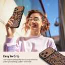 KANGHAR Compatible with iPhone 17 Pro Case Brown Leopard Print Pattern Cute Cheetah Wristband Stand Phone Cover for Women Girls Men Shockproof Slim Protective Cover 17 Pro 6.1 Inch