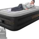 Twin Air Mattress with Built in Pump,18''Inflatable Mattress 2 Mins Self-Inflation/Deflation,XL-Long Blow up Mattress Thicker,Flocked Top Air Bed with Storage Bag for Home, Camping & Guests , Grey 