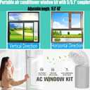Portable Air Conditioner Window Vent Kit with Exhaust Hose 5.1 Inch Diameter, Adjustable 59 Inch Length Exhaust Hose for AC Seal Plate with Universal for Sliding Window