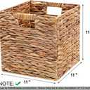11x11x11in Storage Baskets Wicker Cubes Set of 4 Baskets ,Foldable Water Hyacinth Baskets,Handwoven Storage Baskets for Shelves,Kitchen or Outdoor