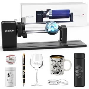 Official Creality Rotary Kit Pro, Laser Rotary Roller 4 in 1 Multi-Function Engraving Accessories for Laser Engraver, Jaw Chuck Rotary for Engraving Cylindrical Objects, Wine Glass, Baseball Bat, Ring