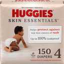 Huggies Size 4 Diapers, Skin Essentials Baby Diapers, Size 4 (22-37 lbs), 150 Count (6 Packs of 25), Packaging May Vary